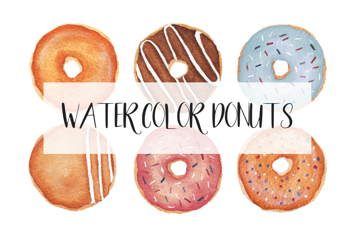 Watercolor Donuts, a Food Illustration by clevidor