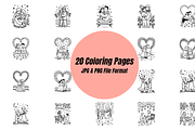Love & Proposal Coloring Pages Pack, a Person Illustration by Annudesign (Thumbnail 1 of 6)
