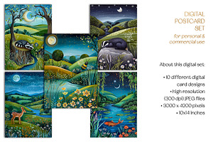 Nighttime Hills Postcards & Prints