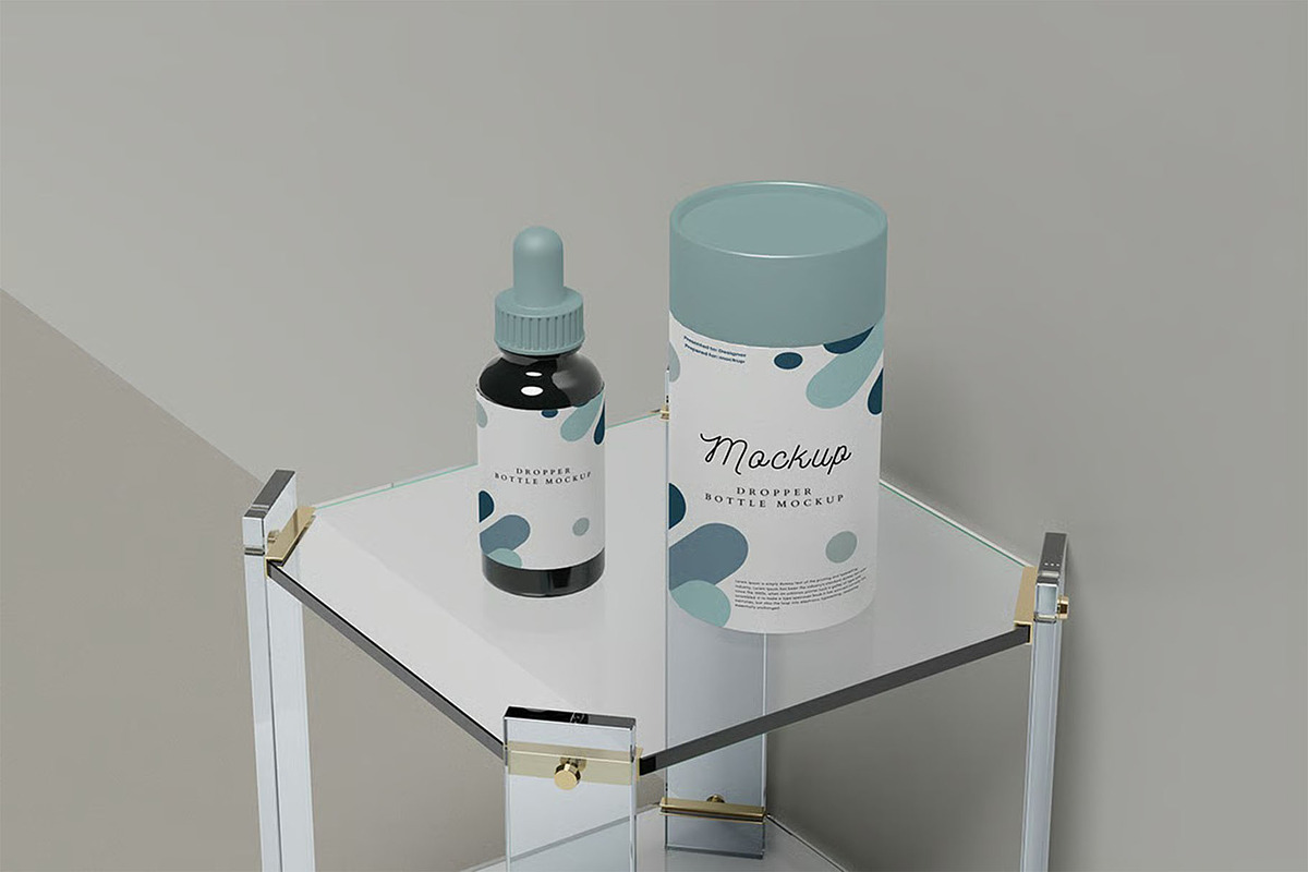 Droper Bottle Cylindrical Box Mockup, a Packaging Mockup by zpackcreative (Photo 3 of 5)