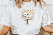 White Boho Wedding Floral Bouquet, an Illustration by CraftArtStudio (Thumbnail 4 of 6)