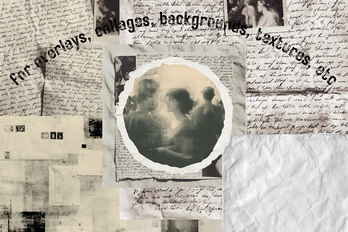 Grunge Paper Texture Pack 120+ PNGs, a Background Graphic by Collage Cult (Photo 3 of 3)