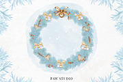 Christmas Wreath Clipart Winter Card, a Decorative Illustration by PawGraphic (Thumbnail 3 of 11)
