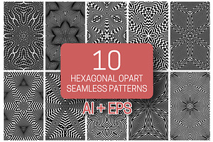 Hexagonal Opart Patterns