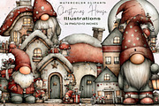 Whimsical Christmas House Clipart Bu, an Illustration by SVGArt (Thumbnail 1 of 8)