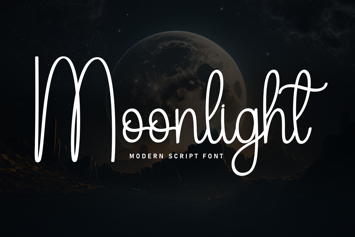 Moonlight | Script Font, a Handwritten Font by Scratchones (Photo 1 of 8)