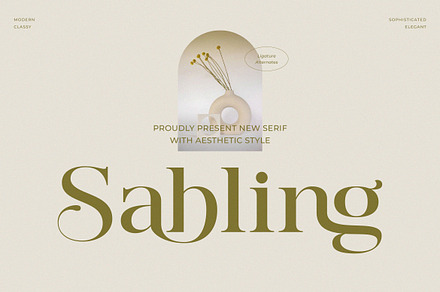 Sabling - Aesthetic Serif Font, a Serif Font by Jimoji