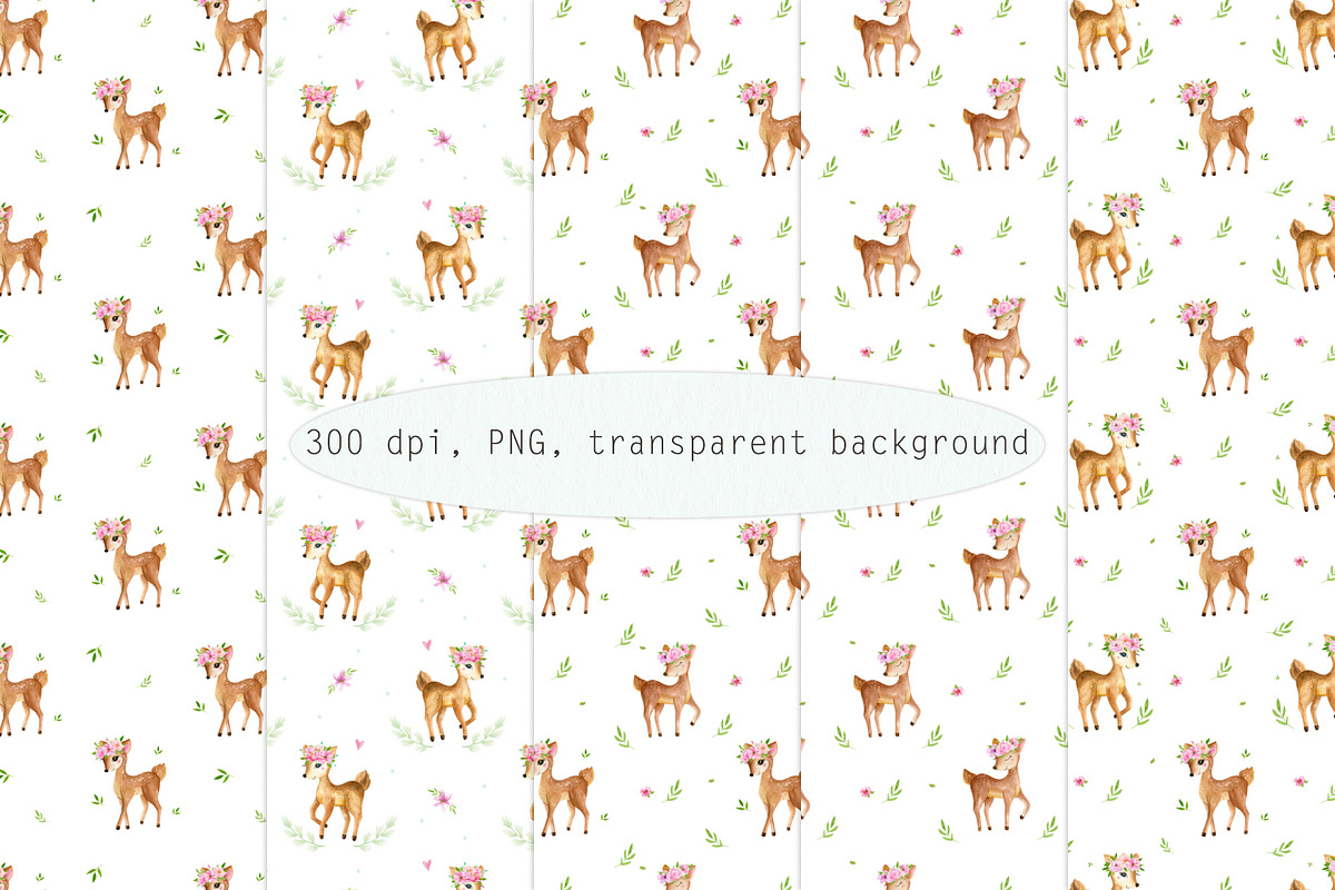 Deers Watercolor Set, a Background Graphic by Irene_Boiko_ART (Photo 9 of 11)