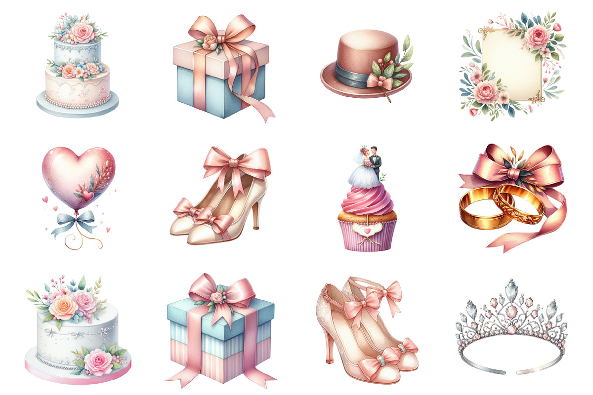 Cute Wedding Clipart, an Illustration by Design Market (Photo 3 of 3)