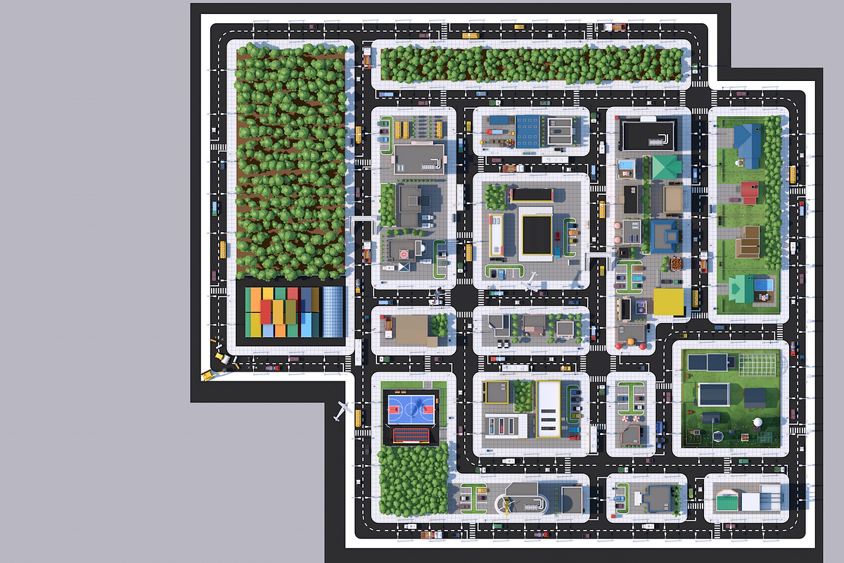 Low Poly City Town Pack, an Architecture 3D Model by multimedia4ds (Photo 38 of 41)
