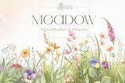Meadow. Floral Borders & Elements, a Decorative Illustration by OctopusArtis (Thumbnail 1 of 8)