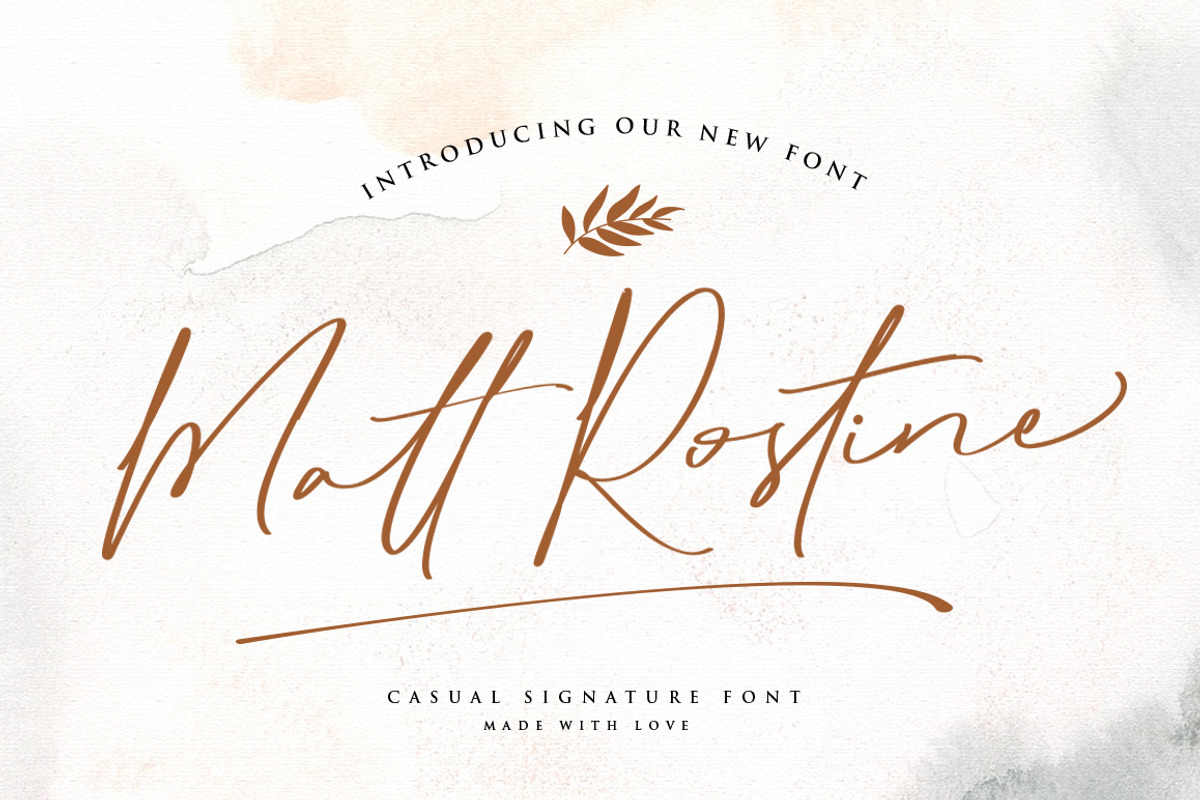 Matt Rostine - Chic Signature Font, a Script Font by Vultype Co. (Photo 1 of 10)