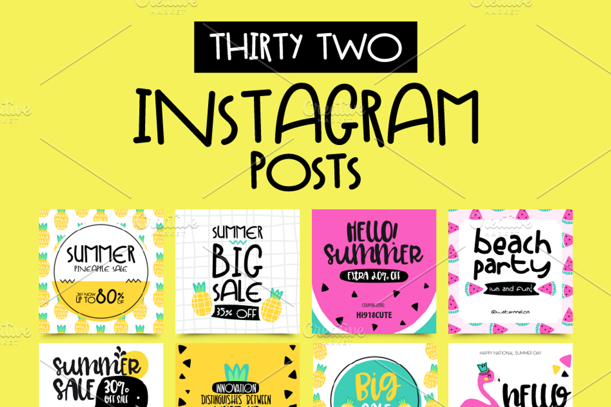 32 Instagram post-SUMMER sale, a Social Media Template by himoki (Photo 3 of 3)