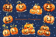 Watercolor halloween pumpkin png, an Object Graphic by KomtsyanTatyanaArt (Thumbnail 1 of 4)