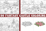 Fantasy Castle Coloring Pages, an Object Graphic by Designer_Momina (Thumbnail 1 of 5)
