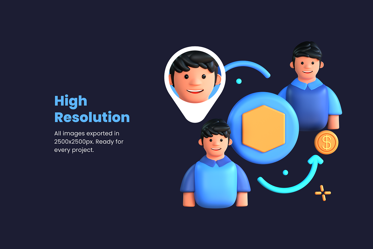 3D Web 3.0 Illustrations, an Object 3D Model by Flat Icons (Photo 4 of 8)