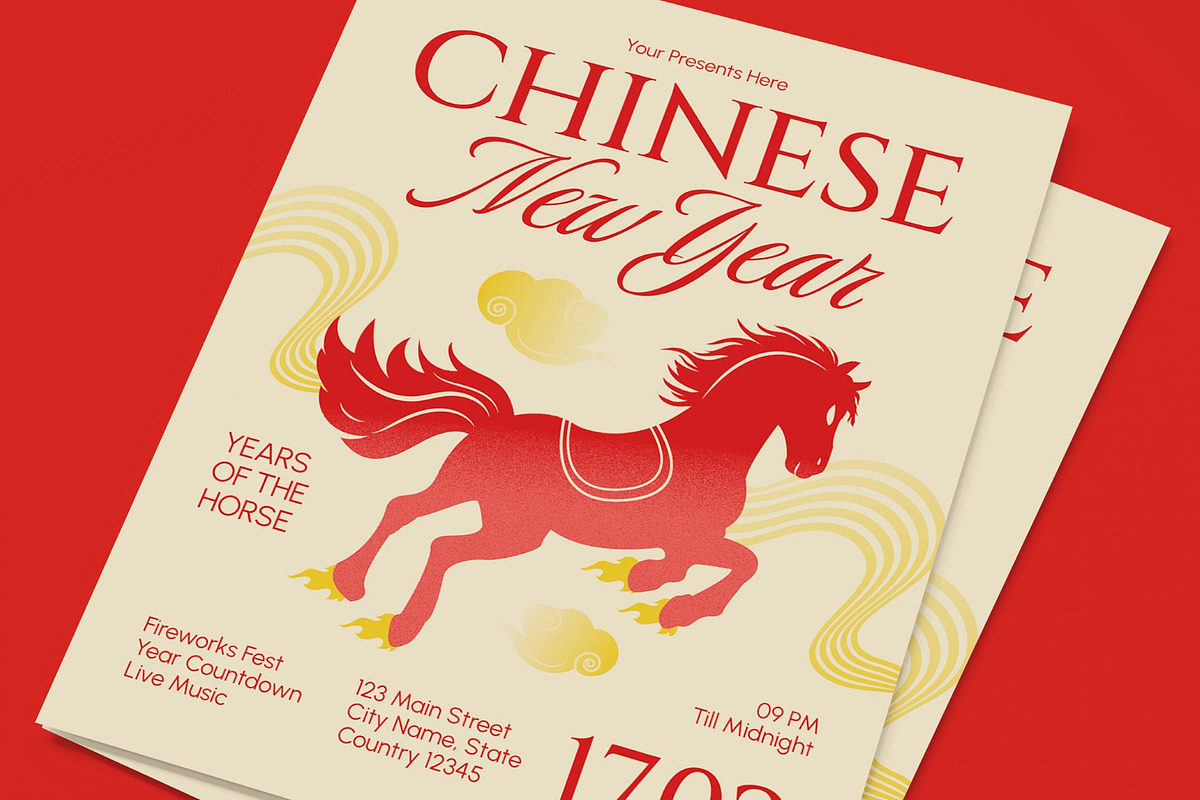 Chinese New Year Of The Horse Flyer, a Flyer Template by graphicook (Photo 2 of 3)