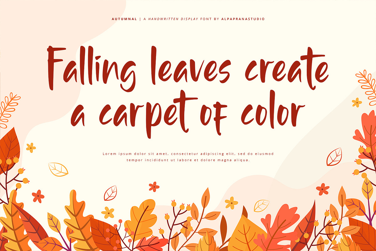 Autumnal - Handwritten Font, a Script Font by Alpaprana (Photo 4 of 10)