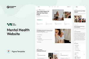 Mental Health Website UI Figma, an UI Kit Template by peterdraw