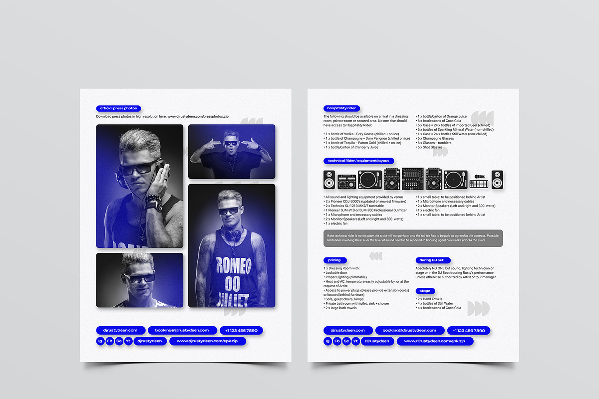Club DJ Press Kit Template Pack, a Resume Template by vinyljunkie (Photo 4 of 9)