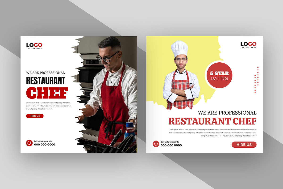 Restaurant Chef Social Media Post, a Social Media Template by nandinigraphics (Photo 2 of 2)