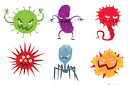 Cartoon viruses characters vector, an Animal Illustration by ...