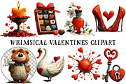 Whimsical Valentines Clipart, an Illustration by OK Design (Thumbnail 2 of 6)