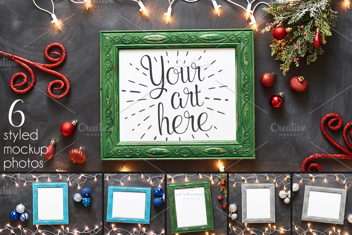 Deck the Halls Frames and Ornaments, a Product Mockup by Kudzu Camera (Photo 1 of 3)