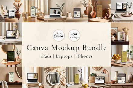 iPhone, iPad, Laptop Canva Mockups, a Mac Mockup by Matisse Studio