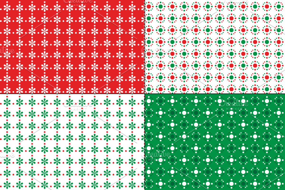 Seamless Red & Green Geometrics preview 7