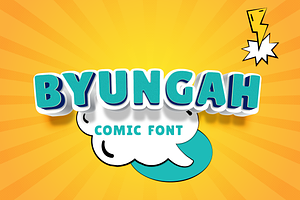 Byungah Comic Display Font, a Sans Serif Font by Glowin_studio