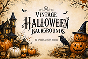 Vintage Halloween Backgrounds, a Background Graphic by MarisoArt (Thumbnail 1 of 5)
