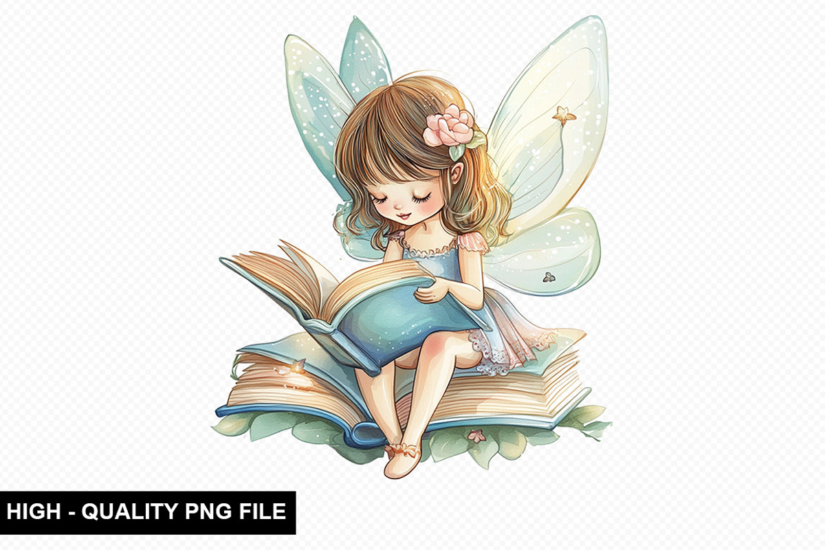 Fairy Whimsical Reading Clipart Bund, an Illustration by crative8112 (Photo 10 of 10)