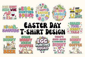 Funny Easter Day Design Bundle, a Graphic by T-shirt Pond