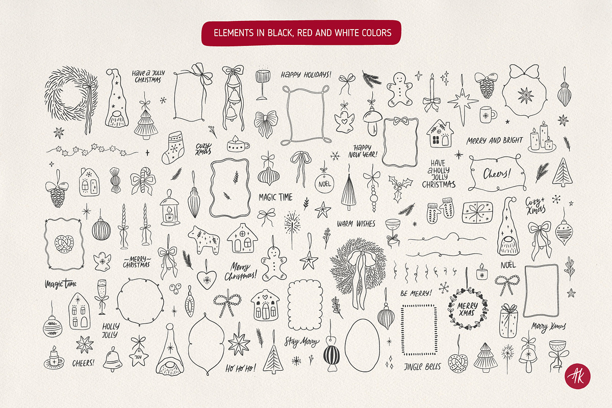Christmas Hand Drawn Doodles Set, an Object Graphic by Alena Koval (Photo 10 of 18)