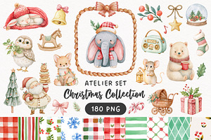 Vintage Christmas Atelier Clipart