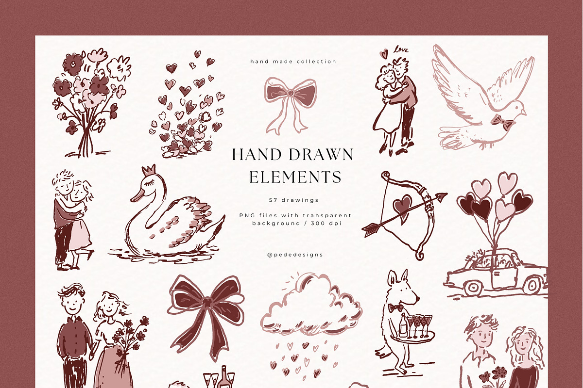 Whimsy Love Design Kit, a Decorative Illustration by PeDe Designs (Photo 8 of 12)