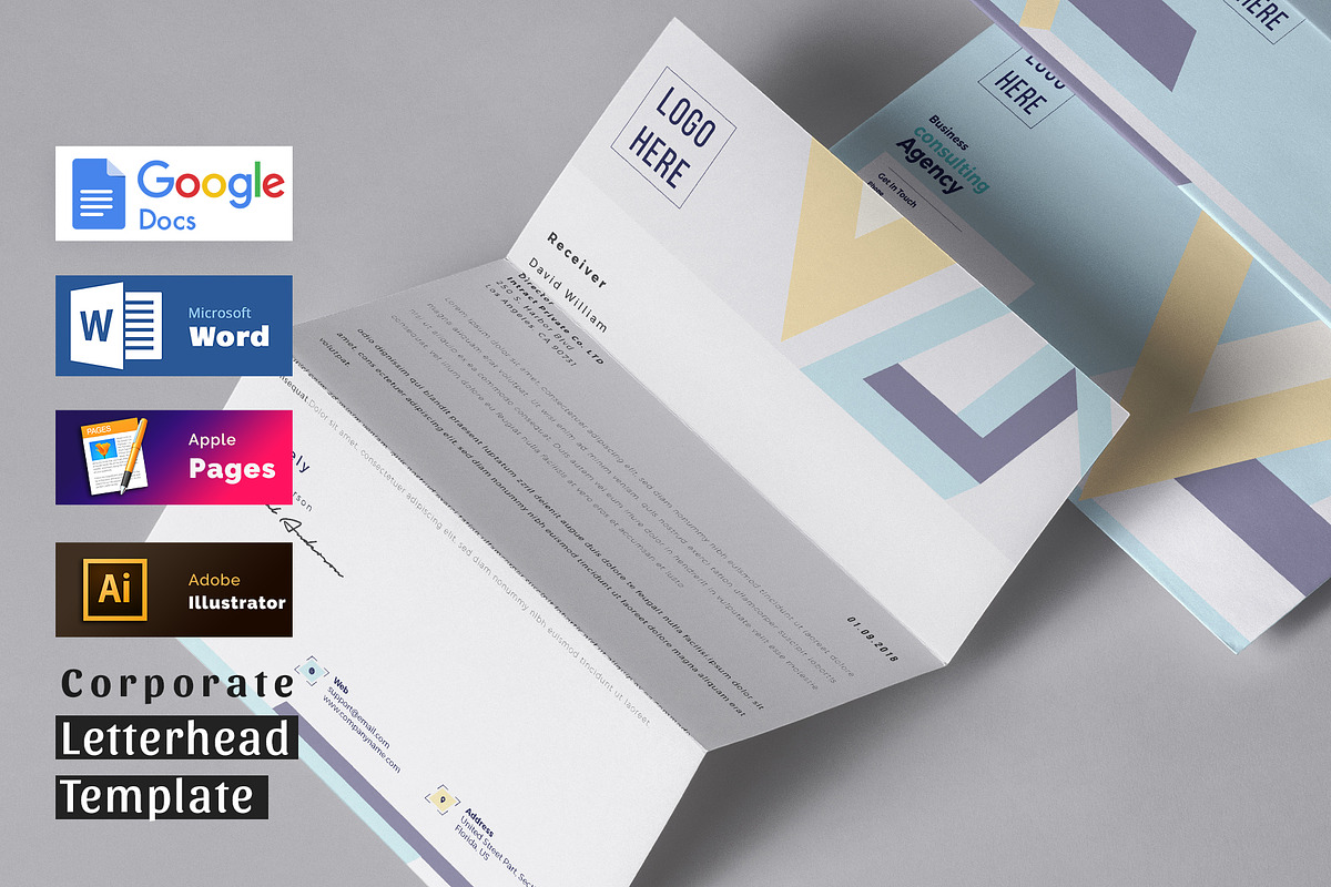 Letterhead Word Google Docs Pages, a Stationery Template by Tbunny (Photo 1 of 6)