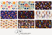 80 Dia de Muertos seamless pattern, a Pattern Graphic by Poppy Lane Studio (Thumbnail 9 of 11)