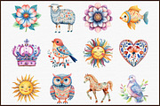 Pastel Folk Clip Art Big Collection, an Illustration by Sublimation Artist (Thumbnail 3 of 6)