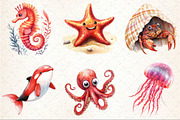 Red Ocean Animals Sublimation, an Illustration by Rose Art (Thumbnail 3 of 3)