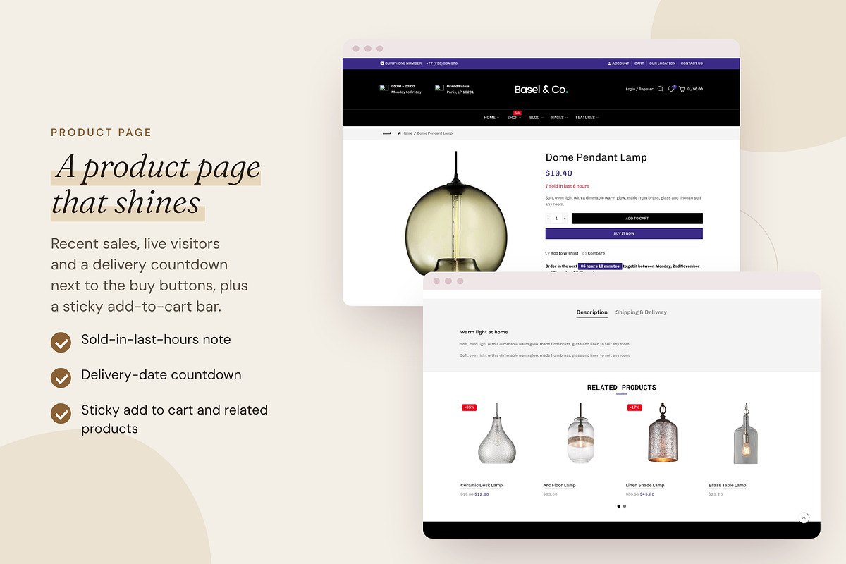Basel Lighting - Shopify Theme, a Shopify Template by Boost Convert (Photo 8 of 10)