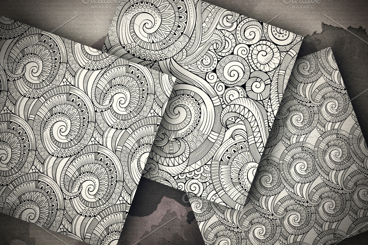 Spiral Seamless Patterns, a Pattern Graphic by BALABOLKA