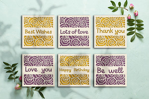 6 Classic Any Occasion Cards Set.