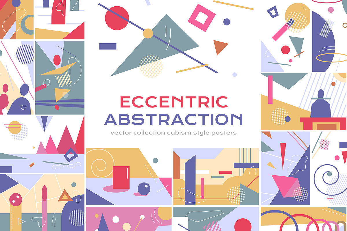 Set of abstract posters cubism style, a Decorative Illustration by Brandianna (Photo 1 of 7)
