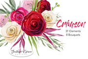 Red White Pink Flowers Watercolor, an Illustration by Feather Grace Designs (Thumbnail 8 of 8)