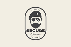 Old Guy Bearded Security Hat Logo