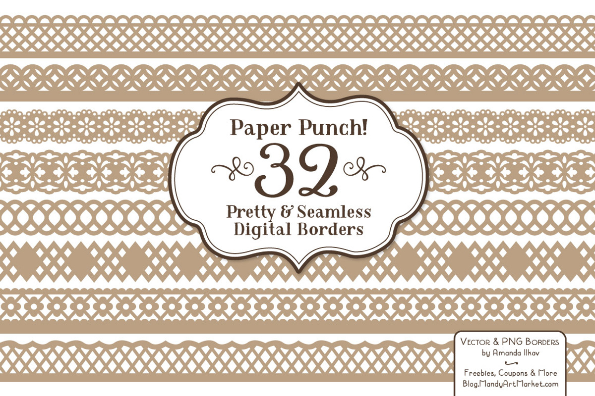 Champagne Vector Lace Borders, an Illustration by Amanda Ilkov (Photo 1 of 5)