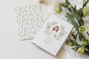 communion invitation with flowers, a Print Template by McLittle Stock