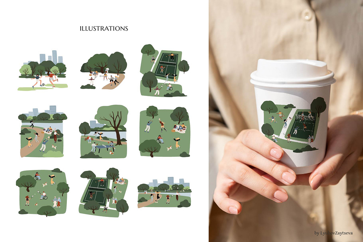 Sports in Park, People Illustration, a Sport Illustration by LyubovZaytseva (Photo 16 of 20)